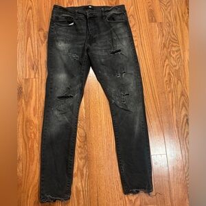 Jordan Craig Black Skinny Jeans with Distressed Detailing